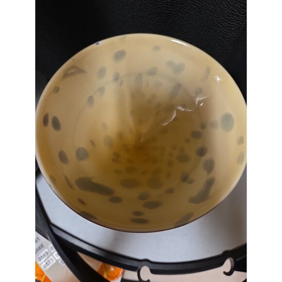 Mexican Hand Blown Margarita Glasses Leopard Spot Clear Stem 6" VTG Barware - Picture 4 of 6